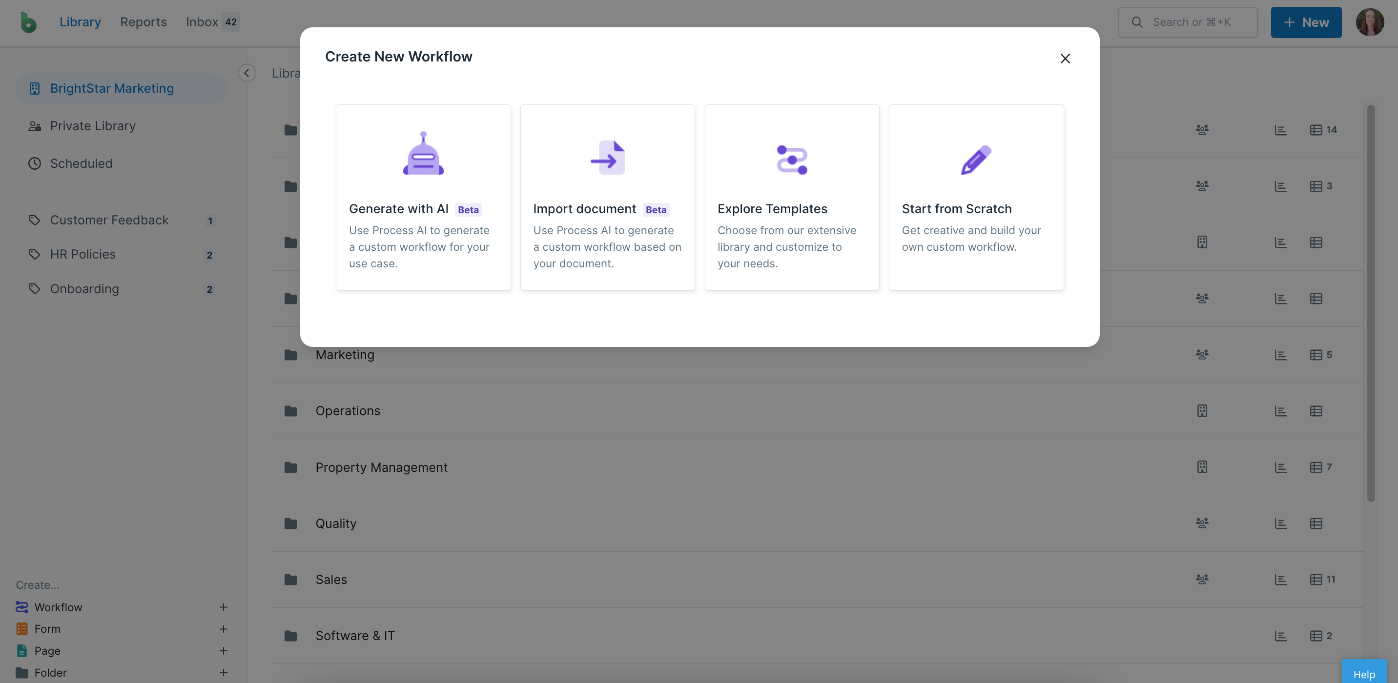 screenshot of Process Street